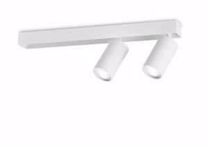 Profilo bianco pl2 ideal lux con faretti gu10 led orientabili da soffitto