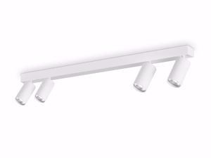 Ideal lux profilo bianco spot da soffitto con 4 faretti led gu10 7w 3000k
