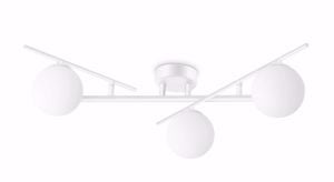 Atlas pl3 ideal lux plafoniera tre bracci posizionabili sfere vetro bianco