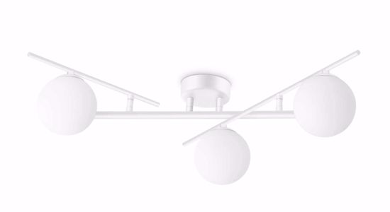 Atlas pl3 ideal lux plafoniera tre bracci posizionabili sfere vetro bianco