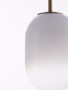 Lampada di vetro bianco struttura oro boccia a sospensione per comodino