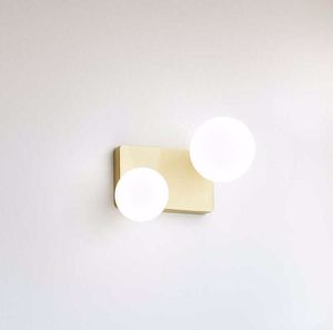 Penta pl2 ideal lux applique moderna oro spazolato sfere vetro bianco