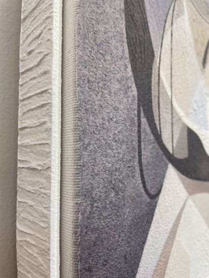 Quadro comprensione dipinto su tela 50x70 astratta moderna cornice bianca