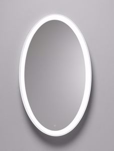Vivida lifering-o specchio ovale bianco touch led 28w 3000k per ingresso moderno