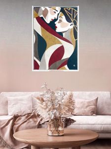 Quadro effusione astratot moderno dipinto su tela cornice legno bianca 40x70