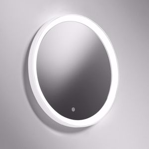 Specchio rotondo da parete moderno vivida lifering bianco touch led 25w 3000k
