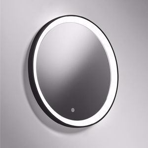 Vivida lifering specchio nero led touch 25w 3000k rotondo moderno