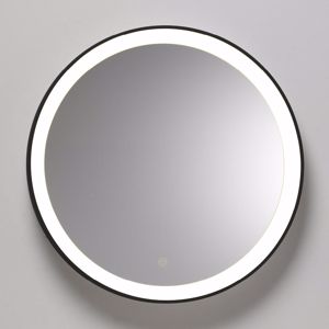 Vivida lifering specchio nero led touch 25w 3000k rotondo moderno