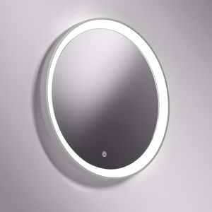 Specchio moderno da parete titanio rotondo led touch 25w 3000k vivida lifering