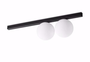Ideal lux plafoniera nera due bocce vetro binomio pl2 per corridoio