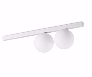 Ideal lux binomio pl2 plafoniera due luci bianco sfere vetro