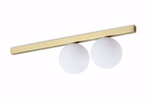 Binomio pl2 ideal lux elegante plafoniera ottone due luci vetro bianco