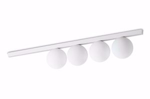 Ideal lux binomio pl4 plafoniera bianca 4 sfere vetro moderna