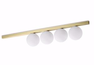 Ideal lux plafoniera moderna ottone binomio pl4 sfere vetro bianco opaco