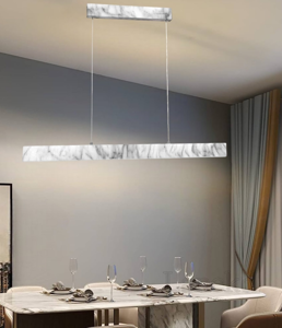 Lampadario sospeso design per tavolo led 18w 4000k colore marmo bianco