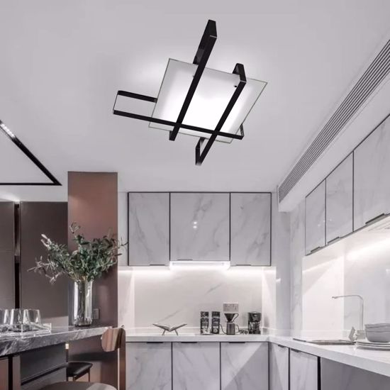 Top light cross plafoniera moderna design nera per soggiorno