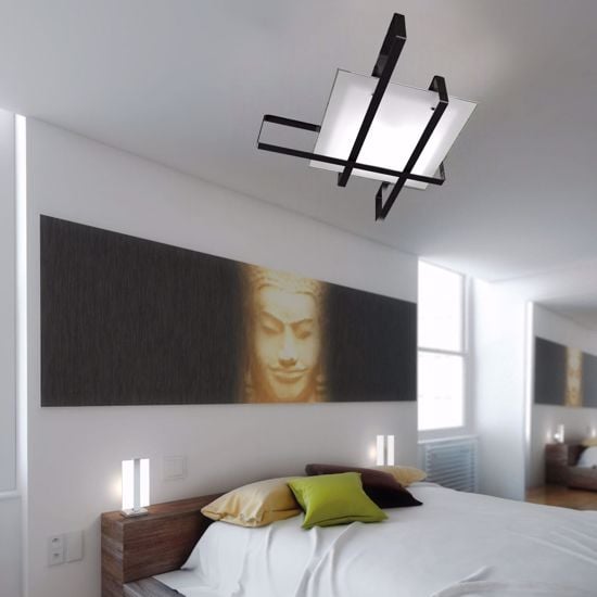 Top light cross plafoniera moderna design nera per soggiorno