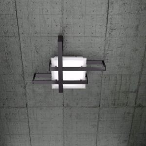 Plafoniera design moderna small nero top light cross