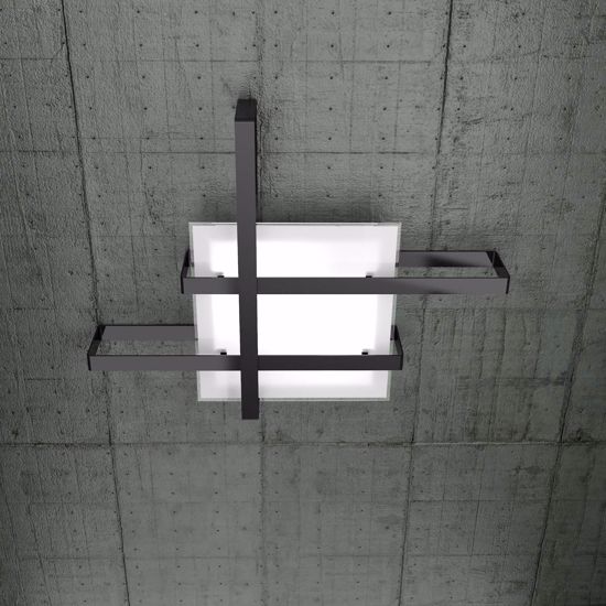 Plafoniera nera design moderna per cucina top light cross