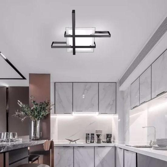 Plafoniera nera design moderna per cucina top light cross