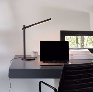 Ideal lux pivot tl lampada da scrivani ufficio orientabile led dimmerabile nera