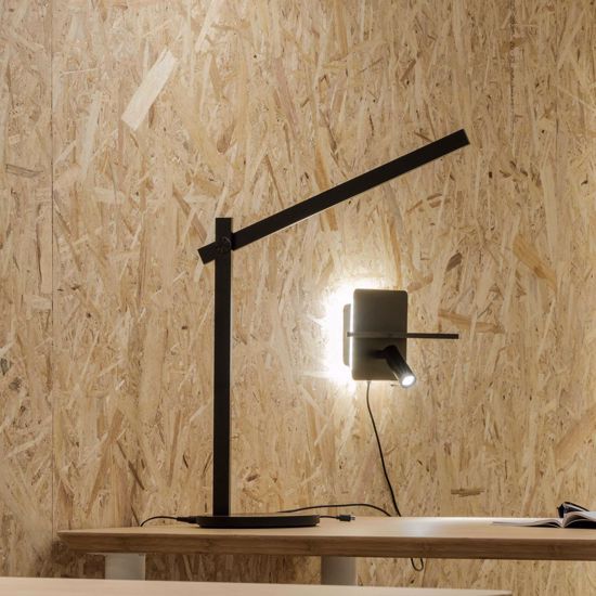Ideal lux pivot tl lampada da scrivani ufficio orientabile led dimmerabile nera