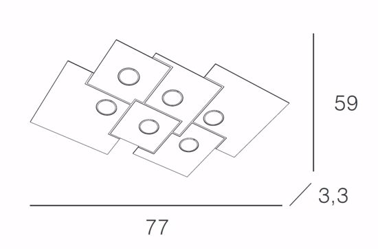 Toplight plate grande plafoniera design moderna antracite per soggiorno