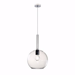 Lampada pendente da cucina moderna sfera vetro trasparente 25cm top light future