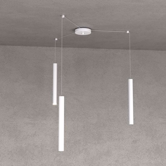 Lampade a sospensione 3 ragno luci top light cilindri bianco per tavolo soggiorno