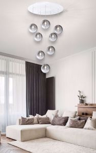 Toplight eclipse lampadario a sospensione 8 luci sfere vetro per soggiorno moderno