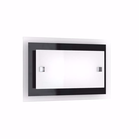 Applique da parete nero vetro top light tray moderna