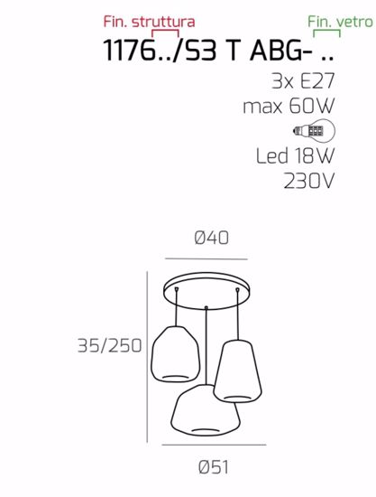 Lampadario moderno grappolo 3 luci per soggiorno moderno top light