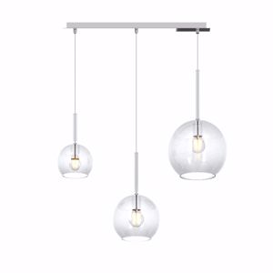 Lampadario 3 luci a sospensione per cucina vetri trasparenti top light future