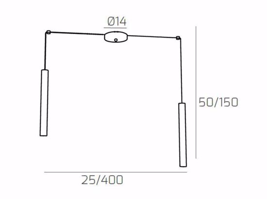 Lampade a sospensione due luci con decentramento cilindri antracite
