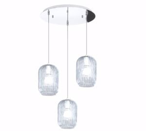 Top light tender lampadario 3 luci a sospensione per soggiorno vetri blu