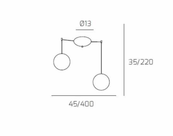 Top light lampade due luci con decentramento da cucina moderna sfere trasparenti