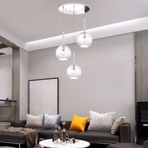 Top light future lampadario 3 luci vetri trasparenti a sospensione per cucina moderna