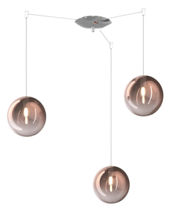 Toplight lampade a sospensione tre luci ragno per soggiorno sfere vetro rame