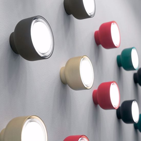 Applique lampada da parete moderna vivida bottone petrolio