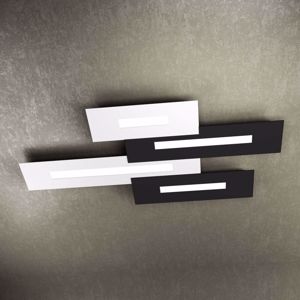 Plafoniera led per soggiorno moderno bianco nero wally top light