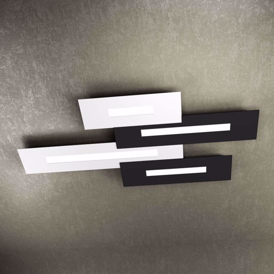 Plafoniera led per soggiorno  bianco nero wally top light