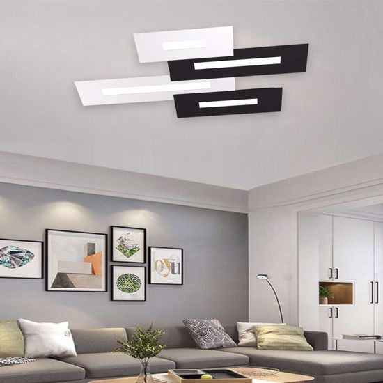 Plafoniera led per soggiorno moderno bianco nero wally top light