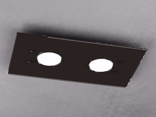 Plafoniera moderna due luci rettangolare vetro marrone scuro