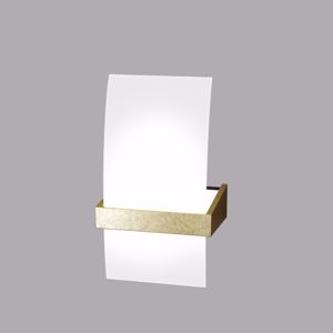 Applique da parete legno foglia oro vetro satinato wood top light