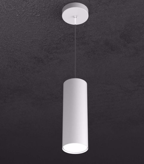 Lampada pendente per isola cucina cilindro metallo bianco top light