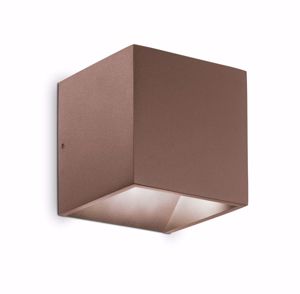 Ideal lux rubik ap 3000k applique da esterno corten ip54 cubo led