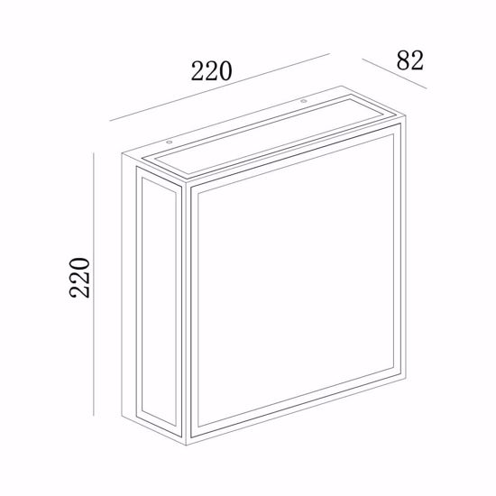 Plafoniera per esterno balcone quadrata bianca da parete soffitto ip65 led 14w 3000k