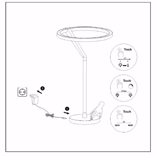 Lampada da tavolo bianca moderna led 15w 3000k 4000k dimmerabile vivida meridiana