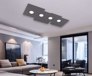 Plafoniera design moderna antrancite top light plate per soggiorno
