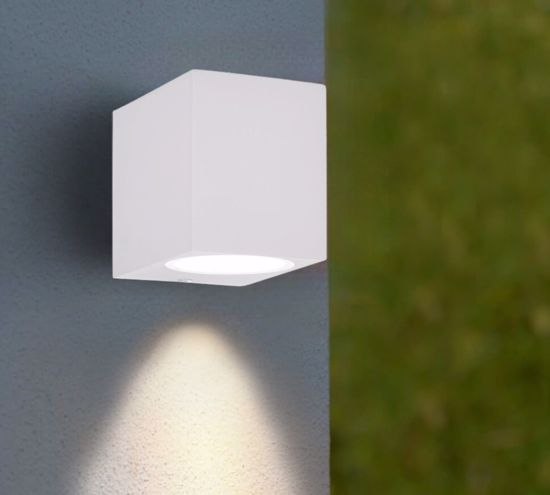 Up ap1 ideal lux applique cubo da esterno ip44 bianco monoemissione